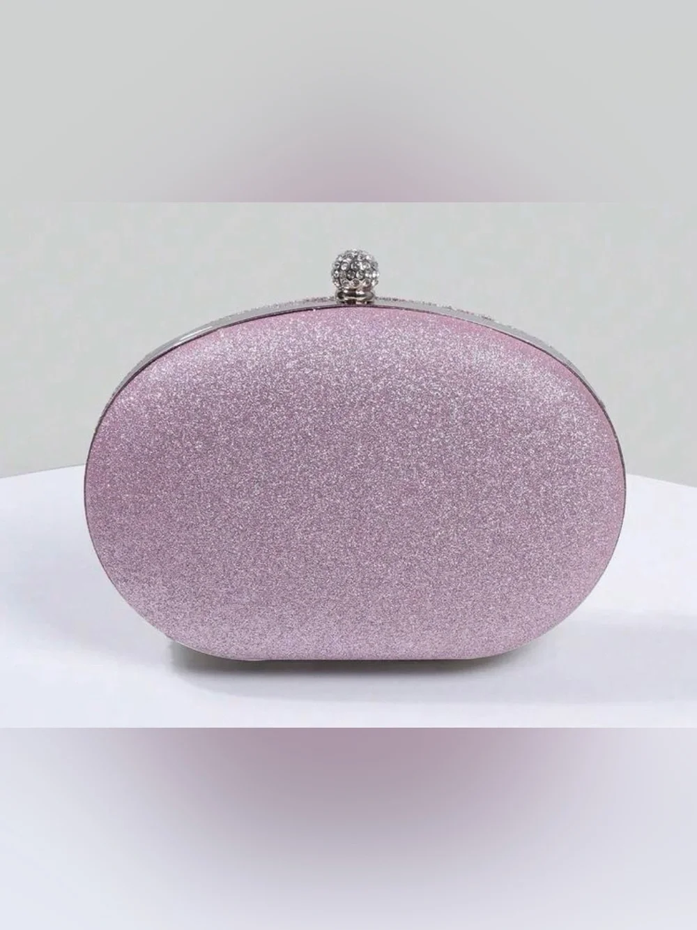 Pearl & Crystal Embellished Clutch - Pink